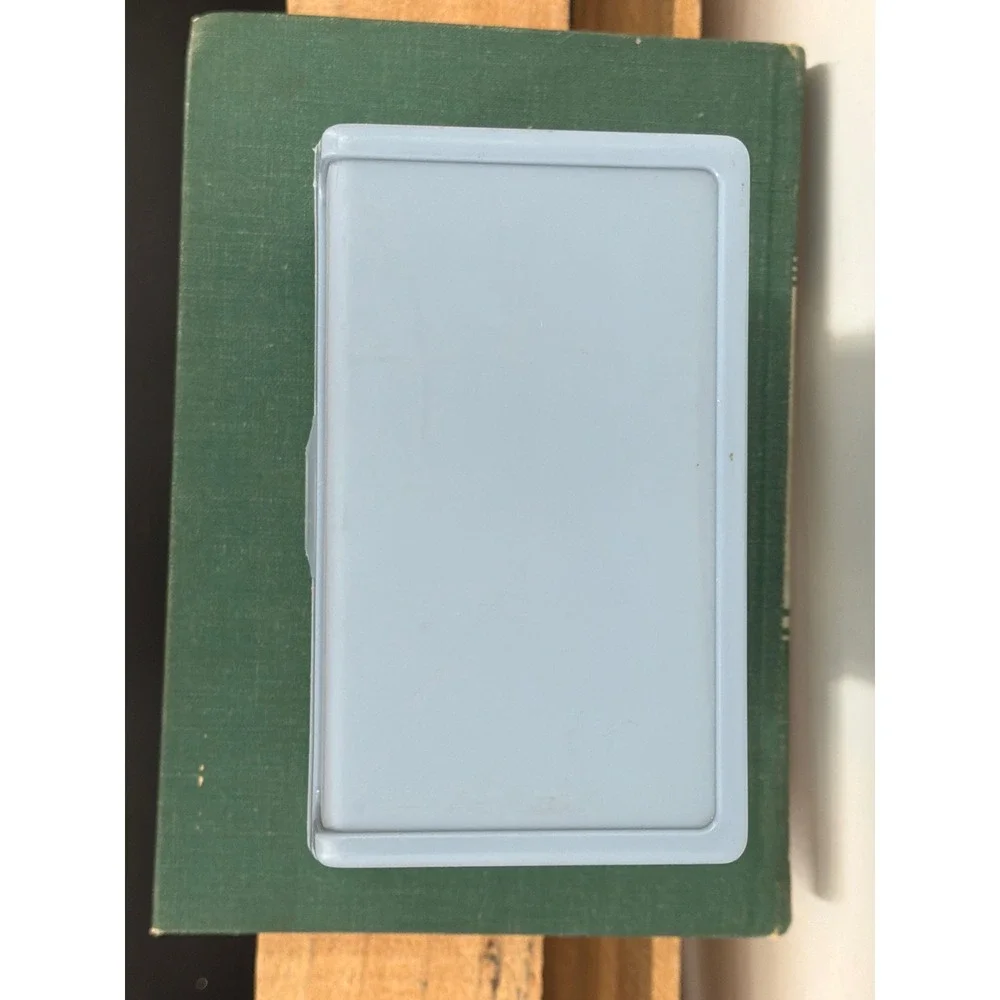 Vintage Blue Plastic Index Card Box with Oxford A-Z Monthly Dividers 3x5 Storage
